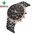 NORTH 7722 metal strap Men Top Brand Luxury New Quartz Watch Men Fashion Casual Sports Watches Waterproof Clock Relogio Masculio